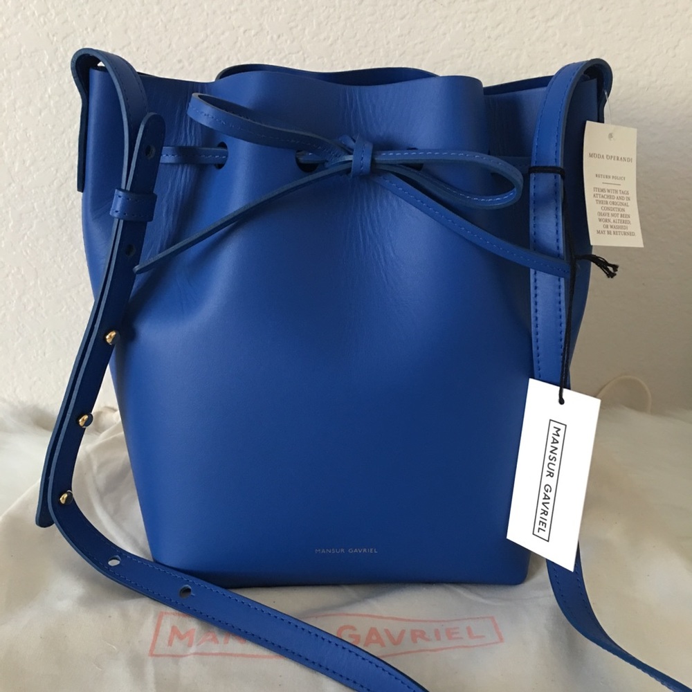 NWT Mansur Gavriel Mini Bucket Bag Royal Blue